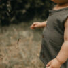 Linen-look Button-Up Romper - Charcoal - Image 6