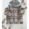 Plaid Hoodie Jacket - Grey